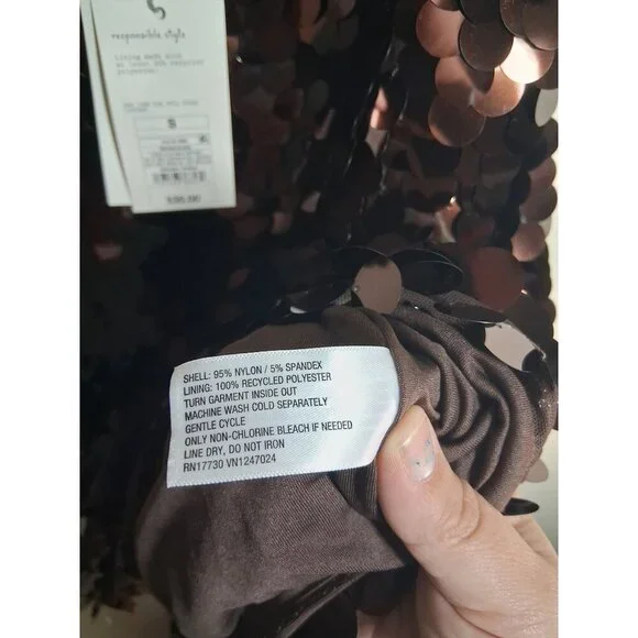 NWT A New Day Sequin Dress Party Clubwear Dance Brown Size Small - Picture 6 of 6